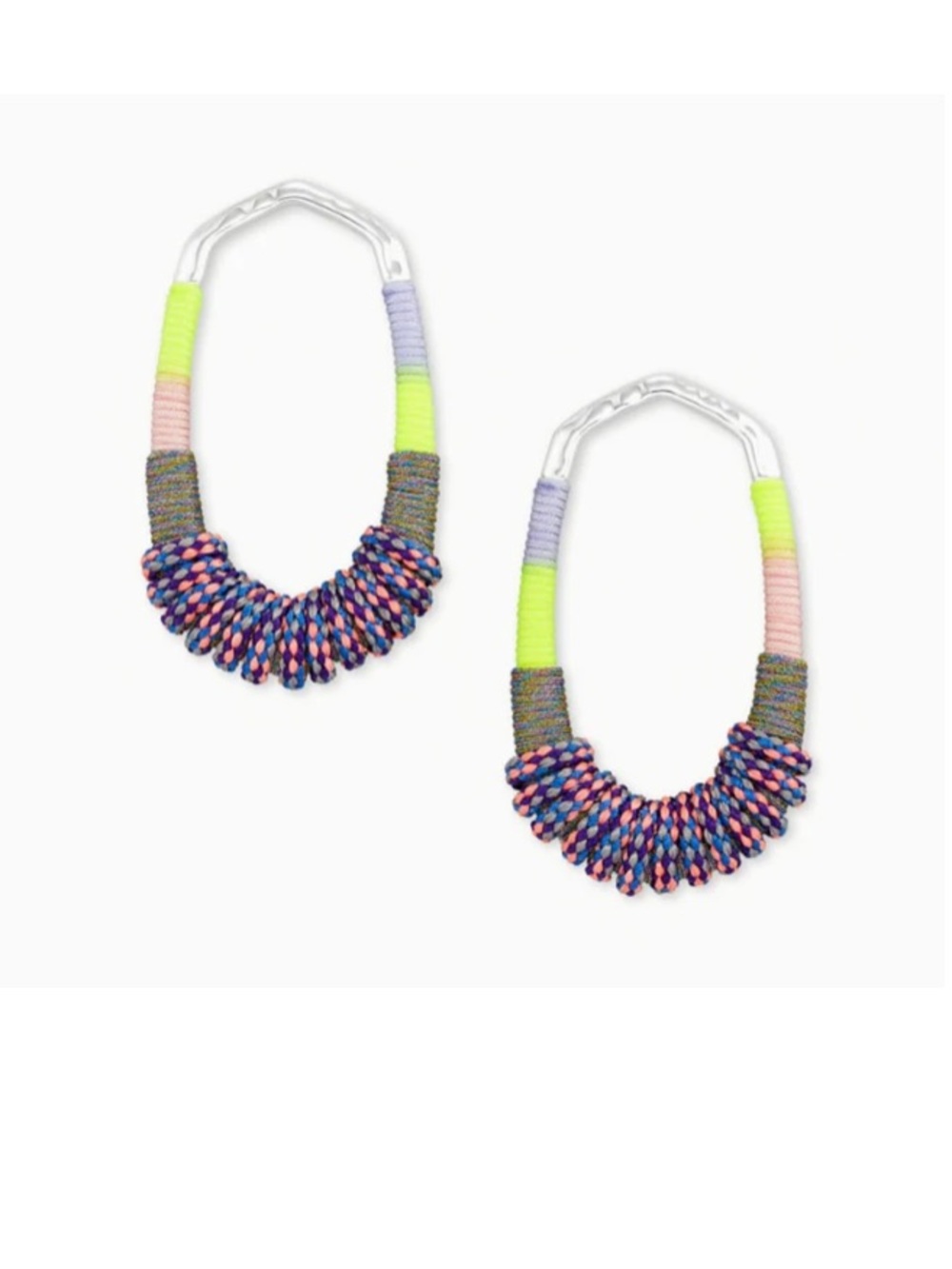 Kendra Scott Masie Silver Open Frame Earrings In Lilac Mix New